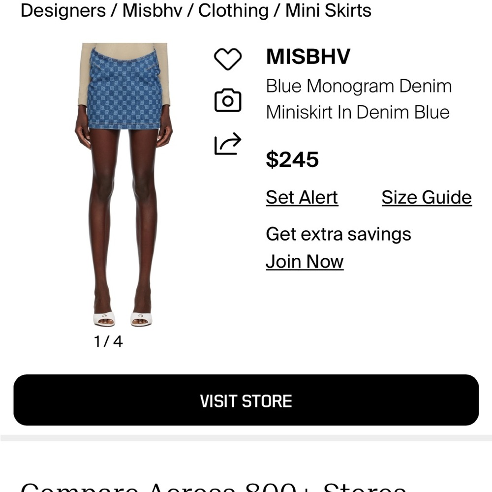 Blue Monogram Denim Miniskirt